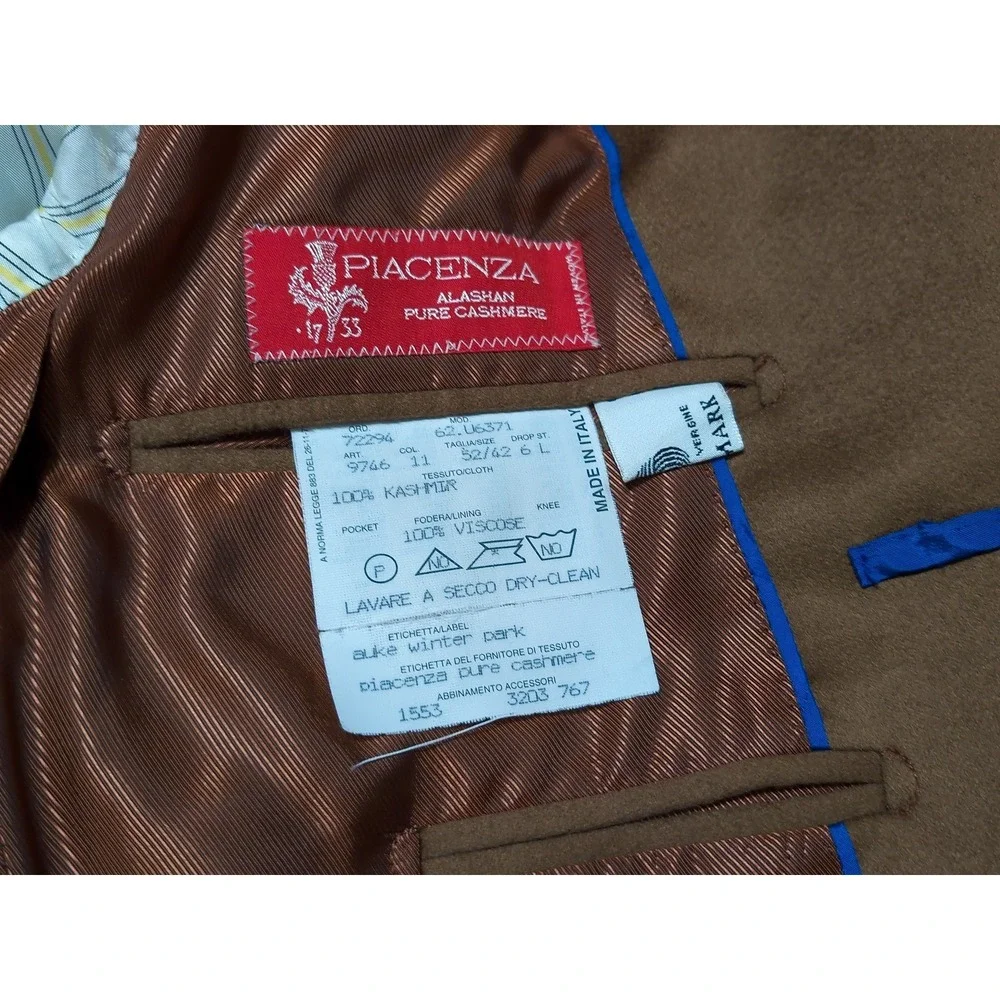 AUKE Winter Park Piacenza Alashan Pure Cashmere Blazer Sport Coat 44 Long Brown